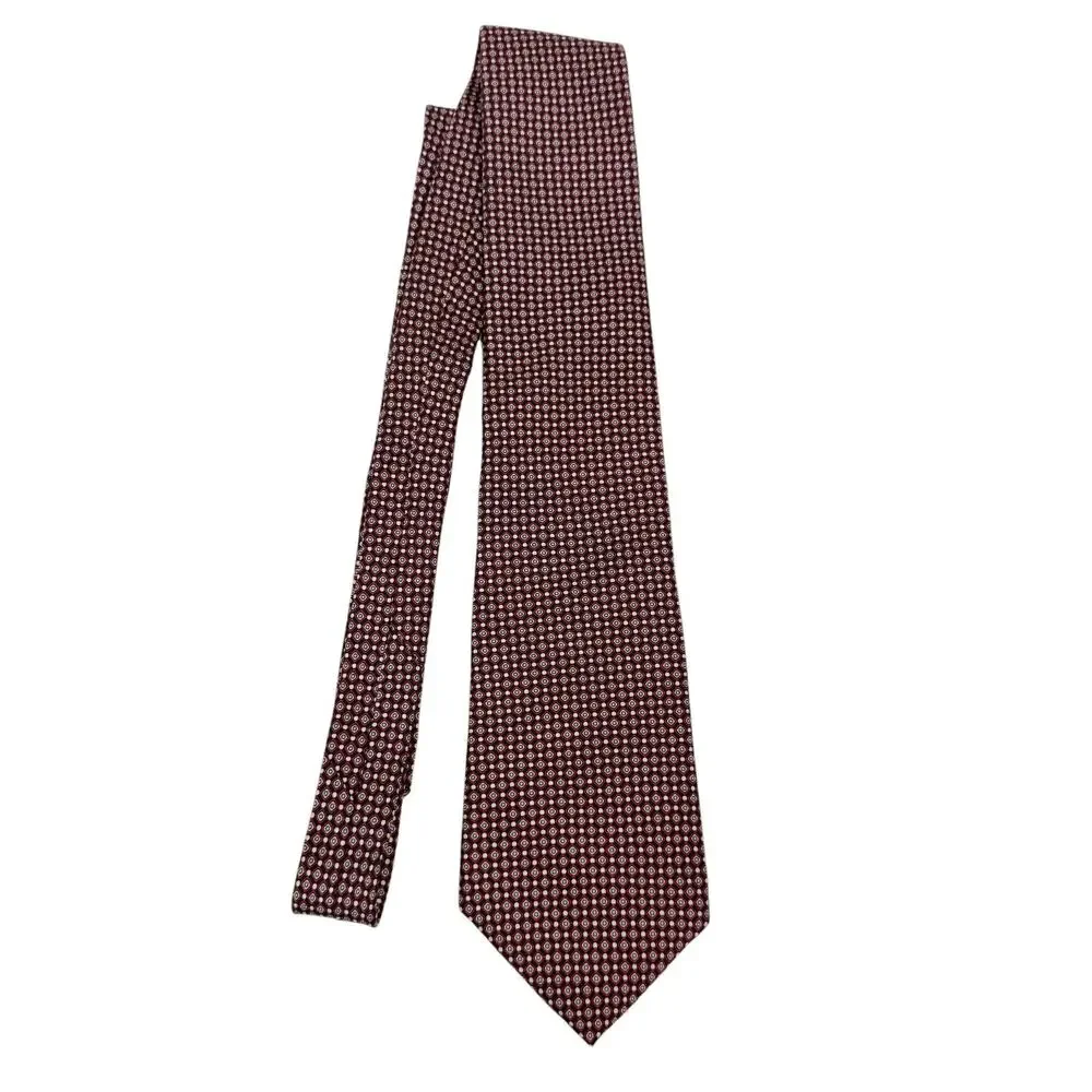 Christian Dior Neck Tie Tye Red White Blue Silk Men’s Made in USA Woven in Italy